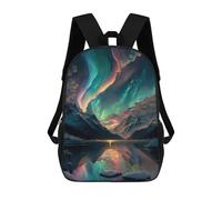 sinyumoney Zaino Per Bambini Stampato in 3D Aurora Borealis Reflections Zaino Scolastico Ad Alta Capacità, Borse Da Viaggio Per Libri Per Ragazzi, Studenti Delle Scuole Elementari E Medie 17inch