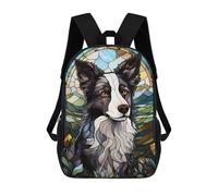 sinyumoney Zaino Per Bambini Stampato in 3D Border Collie Dog Stained Borsa Scolastica Leggera Da Viaggio Zaino Scolastico Alla Moda Per Bambini Studenti 17inch