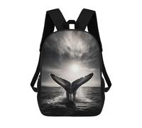 sinyumoney Zaino Per Bambini Stampato in 3D Breaching Whale Borsa Scolastica Leggera Da Viaggio Zaino Scolastico Alla Moda Per Bambini Studenti 17inch