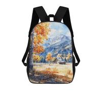 sinyumoney Zaino Per Bambini Stampato in 3D Cabin Mountain Fall Borsa Scolastica Leggera Da Viaggio Zaino Scolastico Alla Moda Per Bambini Studenti 17inch