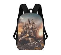 sinyumoney Zaino Per Bambini Stampato in 3D Castle on Turtle's Back Zaino Scolastico Per Studenti, Zaino Casual Alla Moda, Borse Scolastiche Leggere Per Scuola, Università E Viaggi 17inch