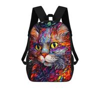 sinyumoney Zaino Per Bambini Stampato in 3D Colorful Abstract Cat Art-16 Borsa Scolastica Leggera Da Viaggio Zaino Scolastico Alla Moda Per Bambini Studenti 17inch