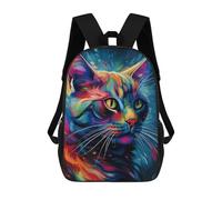 sinyumoney Zaino Per Bambini Stampato in 3D Colorful Abstract Cat Art Zaino Scolastico Ad Alta Capacità, Borse Da Viaggio Per Libri Per Ragazzi, Studenti Delle Scuole Elementari E Medie 17inch