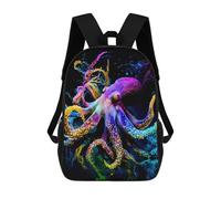 sinyumoney Zaino Per Bambini Stampato in 3D Colorful Octopus Artwork-1 Zaino Scolastico Ad Alta Capacità, Borse Da Viaggio Per Libri Per Ragazzi, Studenti Delle Scuole Elementari E Medie 17inch