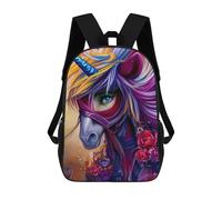 sinyumoney Zaino Per Bambini Stampato in 3D Colorful Unicorn with Flowers Borsa Scolastica Leggera Da Viaggio Zaino Scolastico Alla Moda Per Bambini Studenti 17inch