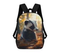 sinyumoney Zaino Per Bambini Stampato in 3D Cute Badger in Autumn Borsa Scolastica Leggera Da Viaggio Zaino Scolastico Alla Moda Per Bambini Studenti 17inch