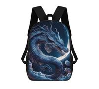 sinyumoney Zaino Per Bambini Stampato in 3D Dragon Moonlit Sky -30 Borsa Scolastica Leggera Da Viaggio Zaino Scolastico Alla Moda Per Bambini Studenti 17inch