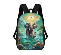 sinyumoney Zaino Per Bambini Stampato in 3D Elephant Journey on Water Borsa Scolastica Leggera Da Viaggio Zaino Scolastico Alla Moda Per Bambini Studenti 17inch