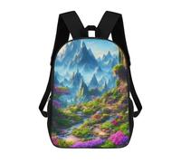 sinyumoney Zaino Per Bambini Stampato in 3D Enchanted Mountain Valley Zaino Scolastico Ad Alta Capacità, Borse Da Viaggio Per Libri Per Ragazzi, Studenti Delle Scuole Elementari E Medie 17inch