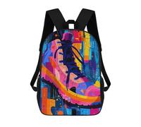 sinyumoney Zaino Per Bambini Stampato in 3D Expressionist Geometry Sneaker - Vibrant Abstract Street Art Borsa Scolastica Leggera Da Viaggio Zaino Scolastico Alla Moda Per Bambini Studenti 17inch