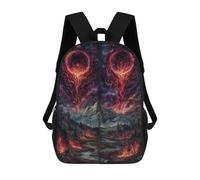 sinyumoney Zaino Per Bambini Stampato in 3D Fiery Landscape with Celestial Rings Borsa Scolastica Leggera Da Viaggio Zaino Scolastico Alla Moda Per Bambini Studenti 17inch