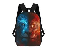 sinyumoney Zaino Per Bambini Stampato in 3D Fire & Ice Lion Artwork Borsa Scolastica Leggera Da Viaggio Zaino Scolastico Alla Moda Per Bambini Studenti 17inch