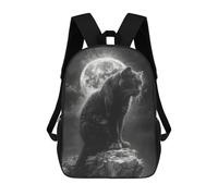sinyumoney Zaino Per Bambini Stampato in 3D Full Moon Black Panther Borsa Scolastica Leggera Da Viaggio Zaino Scolastico Alla Moda Per Bambini Studenti 17inch