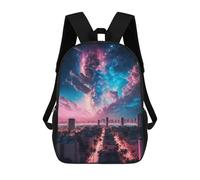 sinyumoney Zaino Per Bambini Stampato in 3D Galactic Cityscape -5 Zaino Scolastico Per Studenti, Zaino Casual Alla Moda, Borse Scolastiche Leggere Per Scuola, Università E Viaggi 17inch