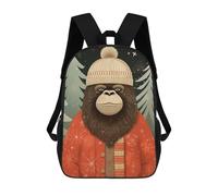 sinyumoney Zaino Per Bambini Stampato in 3D Gorilla Christmas Art Borsa Scolastica Leggera Da Viaggio Zaino Scolastico Alla Moda Per Bambini Studenti 17inch