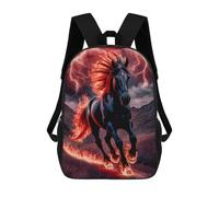 sinyumoney Zaino Per Bambini Stampato in 3D Horse Fire Borsa Scolastica Leggera Da Viaggio Zaino Scolastico Alla Moda Per Bambini Studenti 17inch