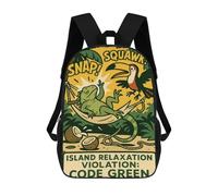 sinyumoney Zaino Per Bambini Stampato in 3D Island Relaxation Violation Code Green Borsa Scolastica Leggera Da Viaggio Zaino Scolastico Alla Moda Per Bambini Studenti 17inch