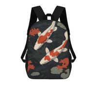 sinyumoney Zaino Per Bambini Stampato in 3D Japanese Koi Fish Borsa Scolastica Leggera Da Viaggio Zaino Scolastico Alla Moda Per Bambini Studenti 17inch