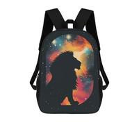 sinyumoney Zaino Per Bambini Stampato in 3D Lion Silhouette Galaxy Borsa Scolastica Leggera Da Viaggio Zaino Scolastico Alla Moda Per Bambini Studenti 17inch