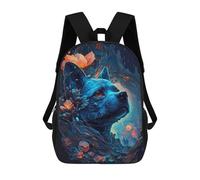 sinyumoney Zaino Per Bambini Stampato in 3D Magical Blue Canine Portrait Zaino Scolastico Per Studenti, Zaino Casual Alla Moda, Borse Scolastiche Leggere Per Scuola, Università E Viaggi 17inch
