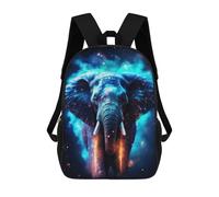 sinyumoney Zaino Per Bambini Stampato in 3D Neon Cyan Elephant Nebulae Borsa Scolastica Leggera Da Viaggio Zaino Scolastico Alla Moda Per Bambini Studenti 17inch