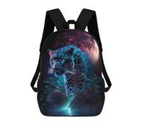 sinyumoney Zaino Per Bambini Stampato in 3D Neon Leopard in Space Borsa Scolastica Leggera Da Viaggio Zaino Scolastico Alla Moda Per Bambini Studenti 17inch