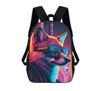 sinyumoney Zaino Per Bambini Stampato in 3D Neon Wolf Glasses Cityscape Zaino Scolastico Per Studenti, Zaino Casual Alla Moda, Borse Scolastiche Leggere Per Scuola, Università E Viaggi 17inch