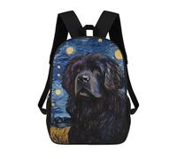 sinyumoney Zaino Per Bambini Stampato in 3D Newfoundland Dog Starry Borsa Scolastica Leggera Da Viaggio Zaino Scolastico Alla Moda Per Bambini Studenti 17inch