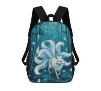 sinyumoney Zaino Per Bambini Stampato in 3D Nine-tailed Fox in Bamboo Forest Borsa Scolastica Leggera Da Viaggio Zaino Scolastico Alla Moda Per Bambini Studenti 17inch