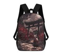sinyumoney Zaino Per Bambini Stampato in 3D Oni Mask Torii Gate Borsa Scolastica Leggera Da Viaggio Zaino Scolastico Alla Moda Per Bambini Studenti 17inch