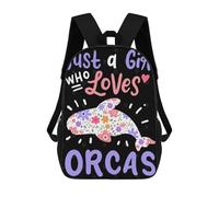 sinyumoney Zaino Per Bambini Stampato in 3D Orcas Orca Lover Whales Zaino Scolastico Per Studenti, Zaino Casual Alla Moda, Borse Scolastiche Leggere Per Scuola, Università E Viaggi 17inch