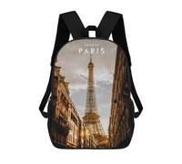 sinyumoney Zaino Per Bambini Stampato in 3D Parisian Eiffel Tower Charm Borsa Scolastica Leggera Da Viaggio Zaino Scolastico Alla Moda Per Bambini Studenti 17inch