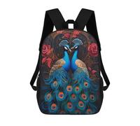 sinyumoney Zaino Per Bambini Stampato in 3D Peacock Love Artistic Romance Borsa Scolastica Leggera Da Viaggio Zaino Scolastico Alla Moda Per Bambini Studenti 17inch