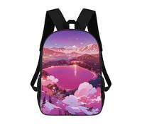 sinyumoney Zaino Per Bambini Stampato in 3D Pink Lake Sunset Borsa Scolastica Leggera Da Viaggio Zaino Scolastico Alla Moda Per Bambini Studenti 17inch