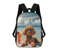 sinyumoney Zaino Per Bambini Stampato in 3D Poodle Relax Beach Drink Borsa Scolastica Leggera Da Viaggio Zaino Scolastico Alla Moda Per Bambini Studenti 17inch