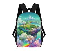 sinyumoney Zaino Per Bambini Stampato in 3D Rainbow Floating Islands Borsa Scolastica Leggera Da Viaggio Zaino Scolastico Alla Moda Per Bambini Studenti 17inch