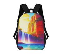 sinyumoney Zaino Per Bambini Stampato in 3D Rainbow Waterfall Landscape Zaino Scolastico Ad Alta Capacità, Borse Da Viaggio Per Libri Per Ragazzi, Studenti Delle Scuole Elementari E Medie 17inch