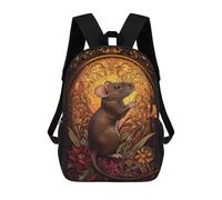 sinyumoney Zaino Per Bambini Stampato in 3D Rat Art Borsa Scolastica Leggera Da Viaggio Zaino Scolastico Alla Moda Per Bambini Studenti 17inch