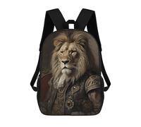 sinyumoney Zaino Per Bambini Stampato in 3D Regal Lion Portrait in Renaissance Style Borsa Scolastica Leggera Da Viaggio Zaino Scolastico Alla Moda Per Bambini Studenti 17inch