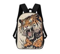 sinyumoney Zaino Per Bambini Stampato in 3D Roaring Sabertooth Tiger Illustration Borsa Scolastica Leggera Da Viaggio Zaino Scolastico Alla Moda Per Bambini Studenti 17inch
