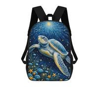sinyumoney Zaino Per Bambini Stampato in 3D Sea Turtle in Starry Night Borsa Scolastica Leggera Da Viaggio Zaino Scolastico Alla Moda Per Bambini Studenti 17inch