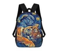 sinyumoney Zaino Per Bambini Stampato in 3D Sleeping Tiger in Starry Night Style Borsa Scolastica Leggera Da Viaggio Zaino Scolastico Alla Moda Per Bambini Studenti 17inch