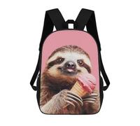 sinyumoney Zaino Per Bambini Stampato in 3D Sloth Eating Ice Cream Borsa Scolastica Leggera Da Viaggio Zaino Scolastico Alla Moda Per Bambini Studenti 17inch