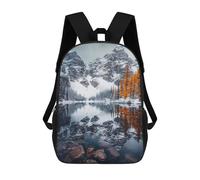 sinyumoney Zaino Per Bambini Stampato in 3D Snowy Mountain Reflection Borsa Scolastica Leggera Da Viaggio Zaino Scolastico Alla Moda Per Bambini Studenti 17inch