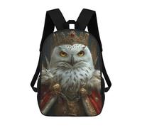 sinyumoney Zaino Per Bambini Stampato in 3D Snowy Owl Bird King Borsa Scolastica Leggera Da Viaggio Zaino Scolastico Alla Moda Per Bambini Studenti 17inch