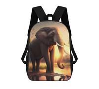 sinyumoney Zaino Per Bambini Stampato in 3D Sunset Elephant Majesty Zaino Scolastico Per Studenti, Zaino Casual Alla Moda, Borse Scolastiche Leggere Per Scuola, Università E Viaggi 17inch