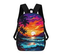 sinyumoney Zaino Per Bambini Stampato in 3D Tropical Sunset Scene-1 Zaino Scolastico Ad Alta Capacità, Borse Da Viaggio Per Libri Per Ragazzi, Studenti Delle Scuole Elementari E Medie 17inch