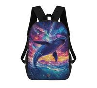 sinyumoney Zaino Per Bambini Stampato in 3D Whale Leaping Into Space Zaino Scolastico Ad Alta Capacità, Borse Da Viaggio Per Libri Per Ragazzi, Studenti Delle Scuole Elementari E Medie 17inch