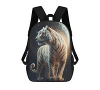 sinyumoney Zaino Per Bambini Stampato in 3D White Tiger Moonlit Majesty Borsa Scolastica Leggera Da Viaggio Zaino Scolastico Alla Moda Per Bambini Studenti 17inch