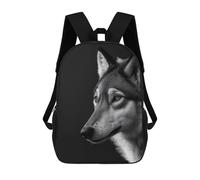 sinyumoney Zaino Per Bambini Stampato in 3D Wolf Black And White Borsa Scolastica Leggera Da Viaggio Zaino Scolastico Alla Moda Per Bambini Studenti 17inch